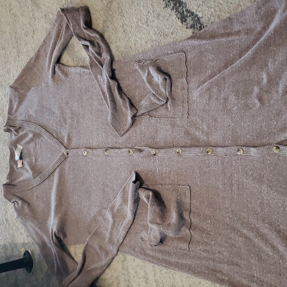 Free People Beach Ribbed Up Maxi Cardigan Sweater Size Large - Picture 13 of 13